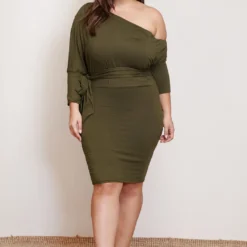 Asoph Women Clothing Plus Size One Shoulder Bodycon Dress -Femme Avid Sales Store 2002490 125 2