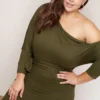Asoph Women Clothing Plus Size One Shoulder Bodycon Dress