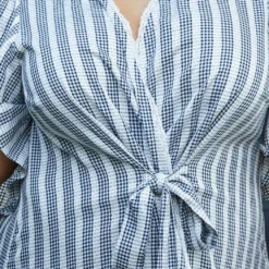 Nurode Plus Size Lace Trim Tie Front Maxi Dress -Femme Avid Sales Store 2003572 302 4