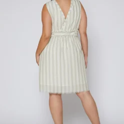 Nurode Plus Size Sleeveless Button Down Stripe Dress -Femme Avid Sales Store 2003579 151 4