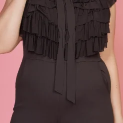 Asoph Plus Size Ruffle Tie Neck Sleeveless Jumpsuit -Femme Avid Sales Store 2005116 001 4