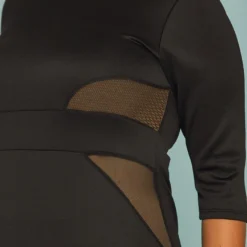 Asoph Plus Size Mesh Inset Bodycon Dress -Femme Avid Sales Store 2005377 001 4