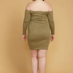 Plus Size Lurex Off Shoulder Bodycon Dress -Femme Avid Sales Store 2005444 146 4