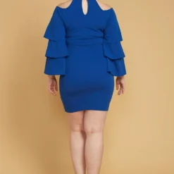 Plus Size Shoulder Cutout Layered Ruffle Sleeve Dress 6 Plus Size Shoulder Cutout Layered Ruffle Sleeve Dress -Femme Avid Sales Store 2005446 188 3