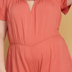 Asoph Plus Size Elastic Waist Off Shoulder Romper -Femme Avid Sales Store 2005455 186 4