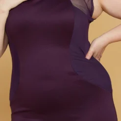 Plus Size Mesh Accented Mini Bodycon Dress -Femme Avid Sales Store 2005498 132 2