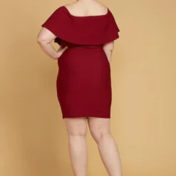 Asoph Plus Size Ribbed Off Shoulder Mini Party Dress -Femme Avid Sales Store 2005501 111 4