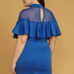 Asoph Plus Size Mesh Mock Neck Ruffle Mini Dress -Femme Avid Sales Store 2005521 188 3