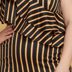 Asoph Plus Size One Shoulder Stripe Party Dress -Femme Avid Sales Store 2005523 001 4