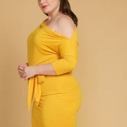 Asoph Plus Size One Shoulder Tie Waist Dress -Femme Avid Sales Store 2005600 105 2