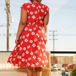 Pleione Plus Size V-Neck Floral Long Dress -Femme Avid Sales Store 2006695 110 3