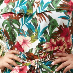 Pleione Plus Size Tropical Off Shoulder Button Down Dress -Femme Avid Sales Store 2006724 135 4