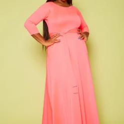 Asoph Plus Size Womens Classic Knot Front Maxi Dress