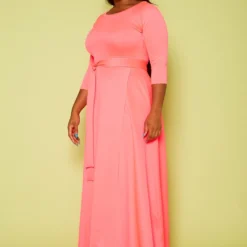 Asoph Plus Size Womens Classic Knot Front Maxi Dress -Femme Avid Sales Store 2009066 004 4