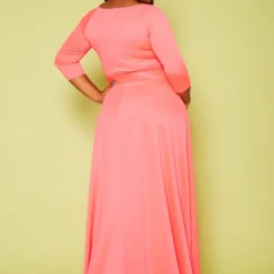 Asoph Plus Size Womens Classic Knot Front Maxi Dress -Femme Avid Sales Store 2009066 004 5