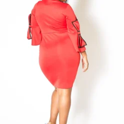 Asoph Plus Size Bow Sleeve Bodycon Party Dress -Femme Avid Sales Store 2009795 110 3