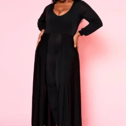 Asoph Plus Size Caped Solid Fitted Jumpsuit -Femme Avid Sales Store 2010494 001 1