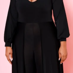 Asoph Plus Size Caped Solid Fitted Jumpsuit -Femme Avid Sales Store 2010494 001 5