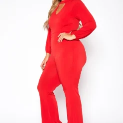 Plus Size Keyhole Front Flare Leg Jumpsuit -Femme Avid Sales Store 2010719 110 2