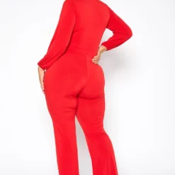 Plus Size Keyhole Front Flare Leg Jumpsuit -Femme Avid Sales Store 2010719 110 3