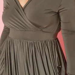 Plus Size Harem Draped Fit & Flare Midi Dress -Femme Avid Sales Store 2011006 003 5