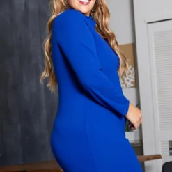 Asoph Plus Size Keyhole Front Long Sleeve Mini Dress -Femme Avid Sales Store 2011092 188 0