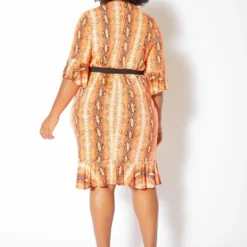 Asoph Plus Size Womens Vibrant Snakeskin Midi Dress -Femme Avid Sales Store 2011094 109 4