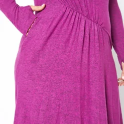 Plus Size Asymmetric Long Sleeve Midi Dress -Femme Avid Sales Store 2011582 187 3