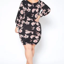 Asoph Plus Size Blush Flower Wrap Dress -Femme Avid Sales Store 2014097 001 3