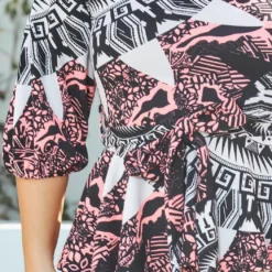 Asoph Plus Size Neon Ancient Art Patterned Bodycon Mini Dress -Femme Avid Sales Store 2014192 148 4