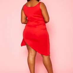 Plus Size Asymmetric Ruffle Drape Cami Dress -Femme Avid Sales Store 2014485 002 5