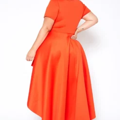 Asoph Plus Size Flattering Orange High Low Maxi Dress -Femme Avid Sales Store 2014486 109 3