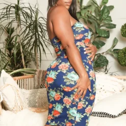 Asoph Plus Size Antique Floral Print Bodycon Tube Dress -Femme Avid Sales Store 2015222 117 4