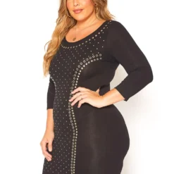Asoph Plus Size Embellished Bodycon Mini Dress -Femme Avid Sales Store 2016127 001 2