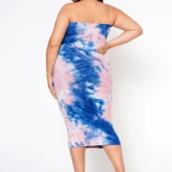 Plus Size Tie Dye Tube Midi Dress -Femme Avid Sales Store 2017895 002 3