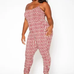 Asoph Plus Size Greek Key Print Cami Jumpsuit -Femme Avid Sales Store 2017900 283 2