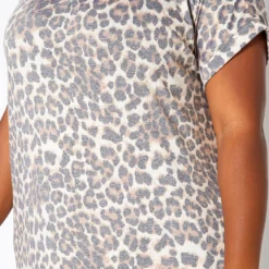 Asoph Plus Size Ashy Leopard Print Curved Hem Maxi Dress -Femme Avid Sales Store 2017914 361 4