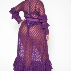 Asoph Plus Size Polka Dot Mesh Flare Maxi Dress -Femme Avid Sales Store 2017938 145 3