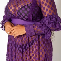 Asoph Plus Size Polka Dot Mesh Flare Maxi Dress -Femme Avid Sales Store 2017938 145 4