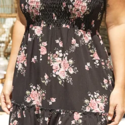 Asoph Plus Size Smocked Floral Print Tube Dress -Femme Avid Sales Store 2018085 001 4