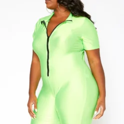 Asoph Plus Size Neon Zip Front Biker Romper -Femme Avid Sales Store 2018216 152 1
