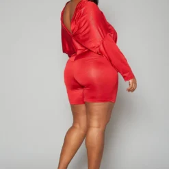 Plus Size Dolman Long Sleeve Romper -Femme Avid Sales Store 2018249 110 3