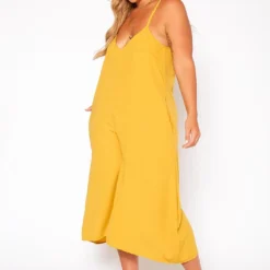 Asoph Plus Size Relaxed Fit Wide Flare Jumpsuit