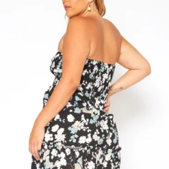 Asoph Plus Size Smocked Floral Print Mini Dress -Femme Avid Sales Store 2018300 001 3