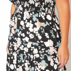 Asoph Plus Size Smocked Floral Print Mini Dress -Femme Avid Sales Store 2018300 001 4