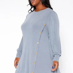 Asoph Plus Size Button Hem Flare Mini Dress -Femme Avid Sales Store 2018424 285 2