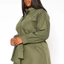 Asoph Plus Size Button Front Collar Mini Dress -Femme Avid Sales Store 2018567 554 1