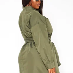 Asoph Plus Size Button Front Collar Mini Dress -Femme Avid Sales Store 2018567 554 3