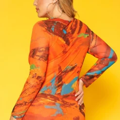 Plus Size Abstract Pattern Bodycon Mini Dress -Femme Avid Sales Store 2018666 109 2