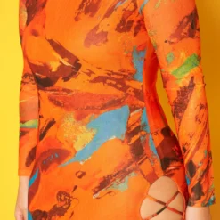 Plus Size Abstract Pattern Bodycon Mini Dress -Femme Avid Sales Store 2018666 109 3